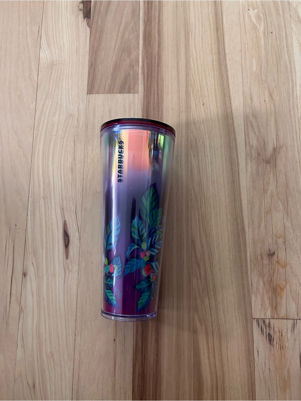 Starbucks Iridescent Venti ASL meaning connect Tumbler with Tropical Hand Design